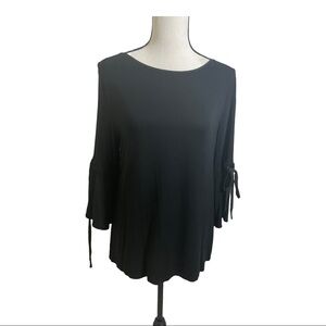 White House black market blouse with bell tie sleeves. Size medium. Rayon